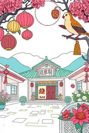 夜行列车员列车过道与窗外灯带竖版封面